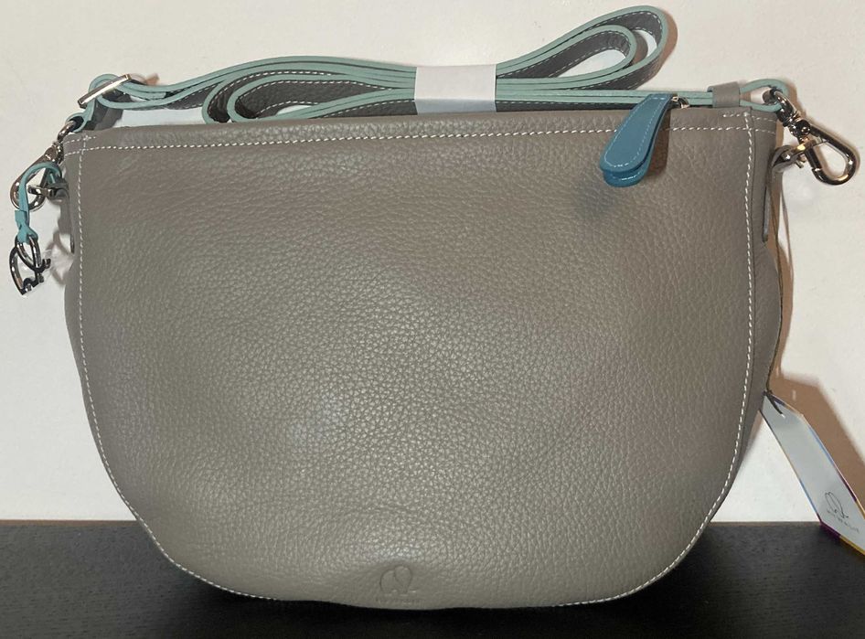 Bolsa a tiracolo em pele MYWALIT na cor Soft Grey