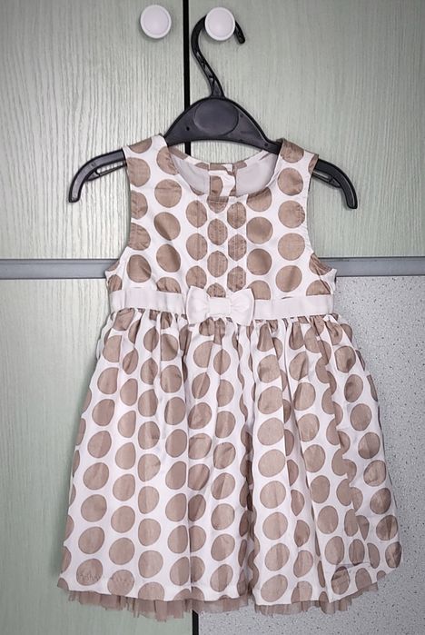 Śliczna elegancka sukienka w grochy r 80