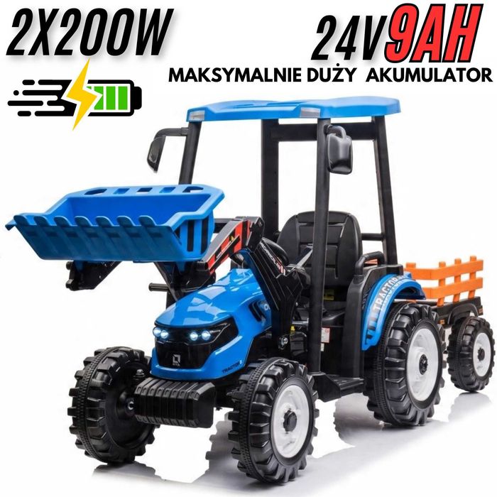Wielki mocny traktor TITAN 24V D68 2x200W kabina pilot mp3