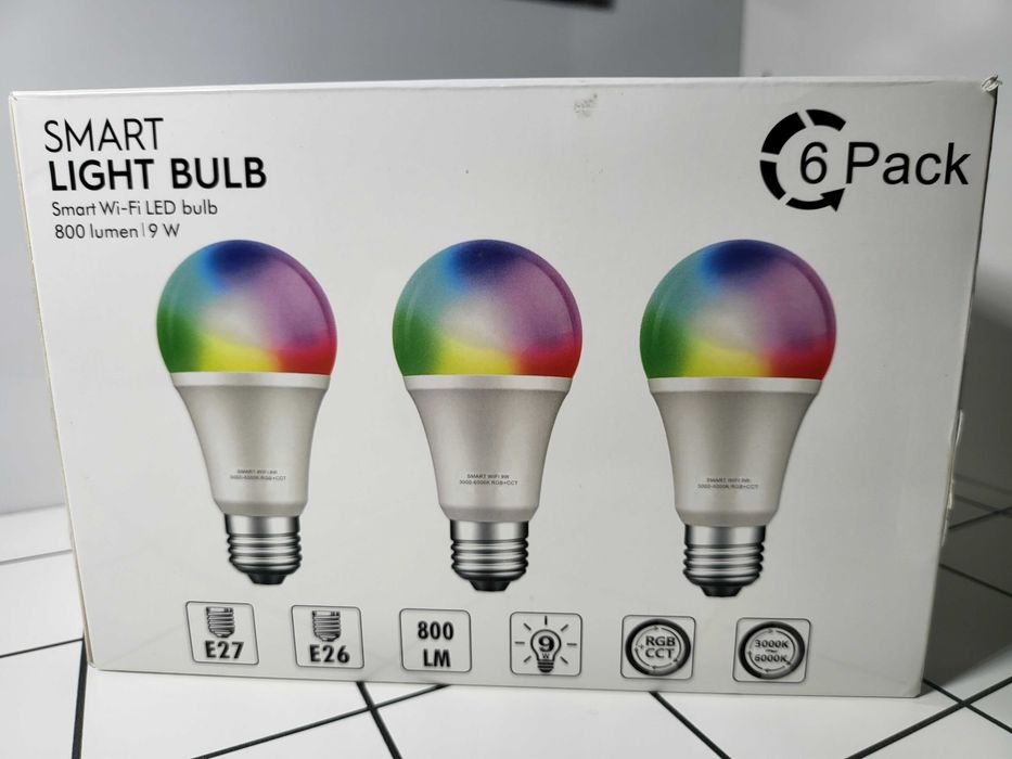Bewahly Żarówki Smart [6 sztuk] Sterowanie Aplikacją i Głosem 9W-60W