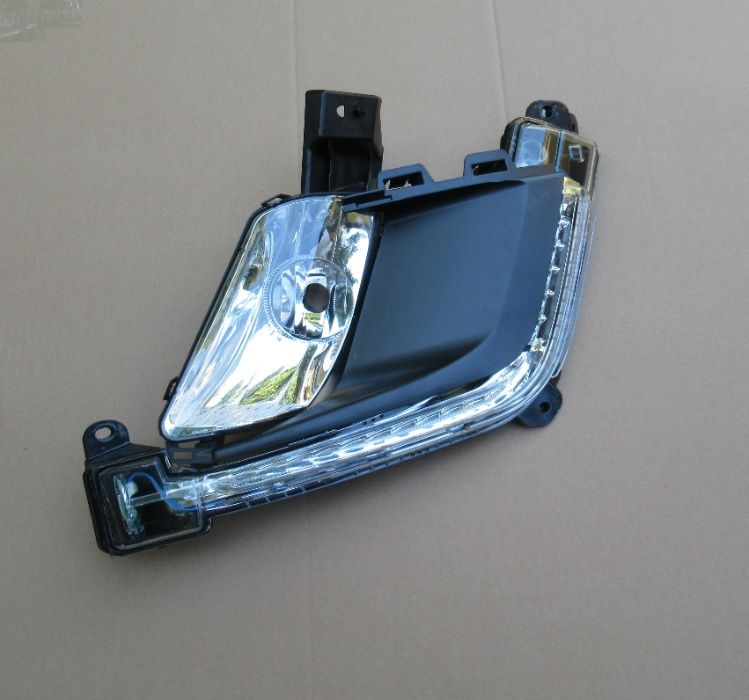 PEUGEOT 308 LIFT 2011 LAMPA LED jazdy dziennej lewa + ramka i halogen