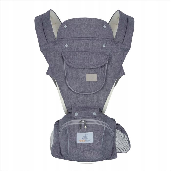 Ерго-рюкзак (хіпсіт) з сидінням на поясі; слінг сірого кольору