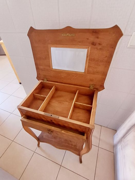 Mesa decoração antiga em madeira CASTANHO