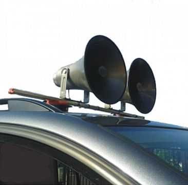2 x Megafon horn 30 cm 25W do montażu