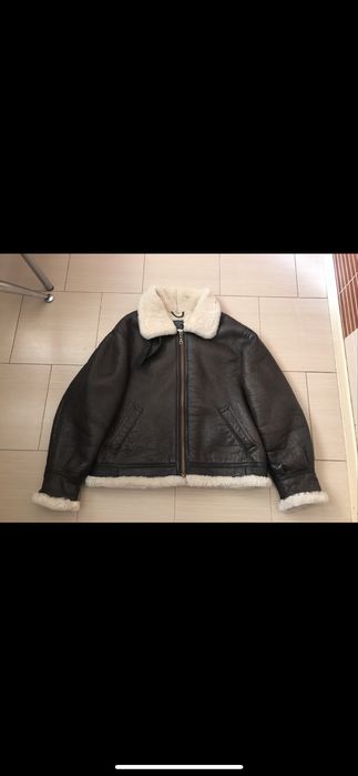 Куртка дубленка кожаная пилот-бомбер AVIREX. США.