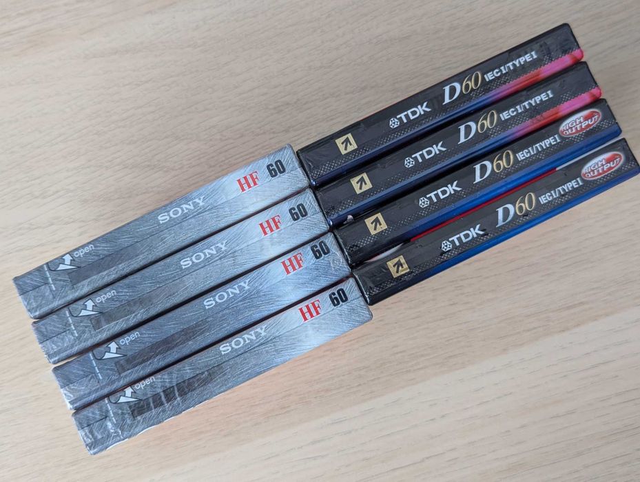 Аудіокасеты аудио кассеты лот 8шт. SONY HF 60, TDK D60