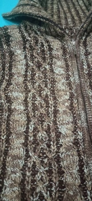 Sweter damski gruby na zamek M/L