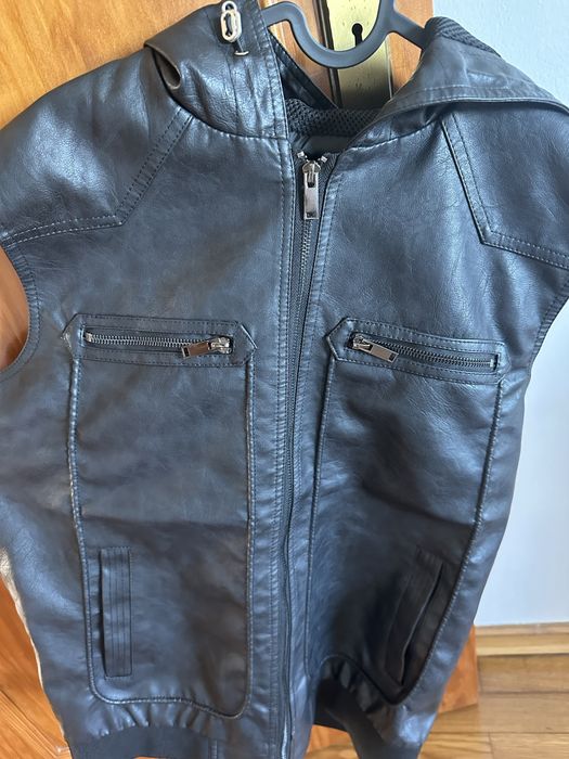 Colete cabedal motard