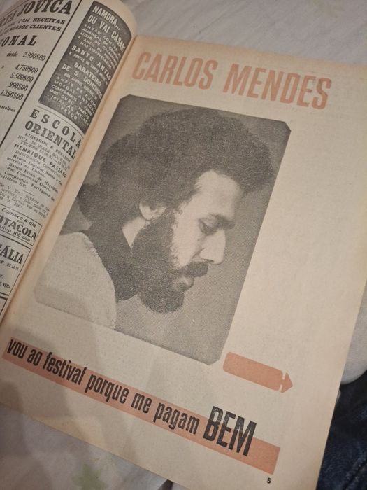 Revista televisao 1972 Carlos Mendes
