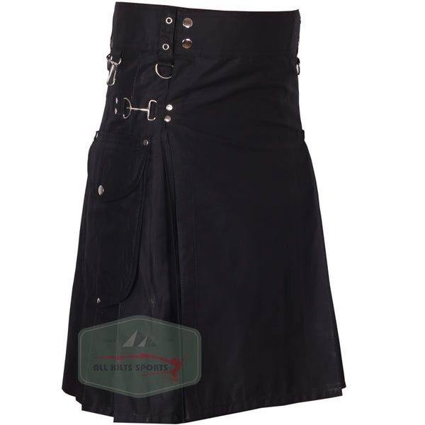 Kilt czarny cargo 2 duże kieszenie ALL KILTS SPORTS rozmiar 42