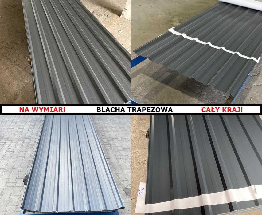 T18, Blacha trapezowa grafitowa 7016!  NA WYMIAR! PRODUCENT!