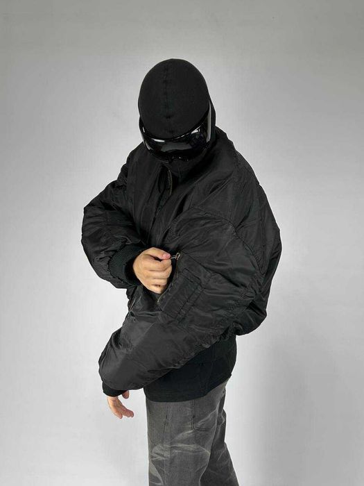 Project GR MA-1 бомбер черный двостороння куртка курточка чорний black