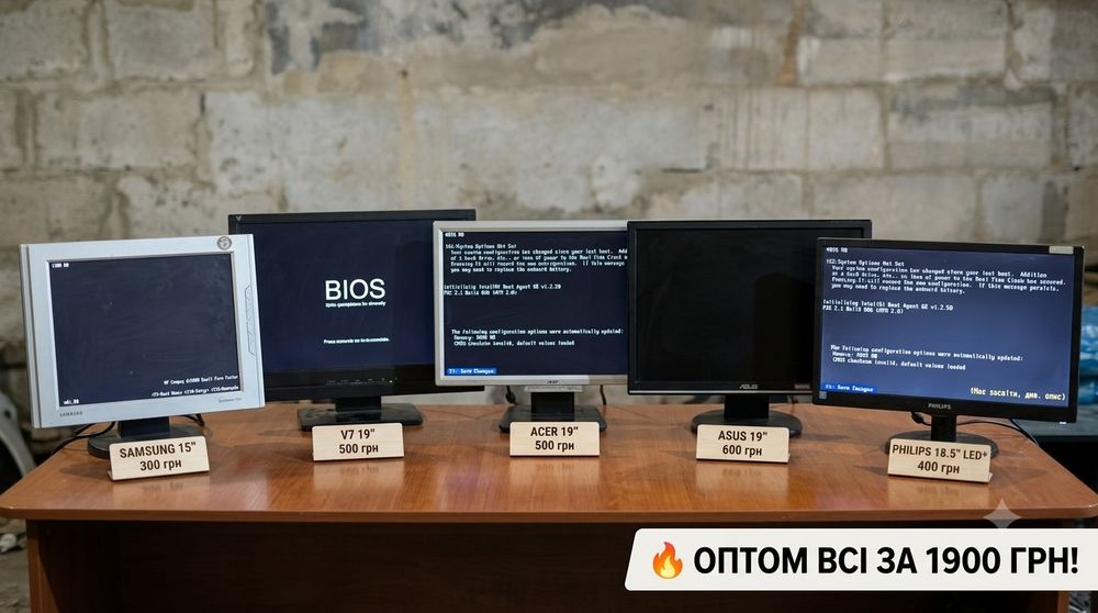 Робочі монітори для ПК (ASUS, Acer, Philips, V7, Samsung) від 300 грн