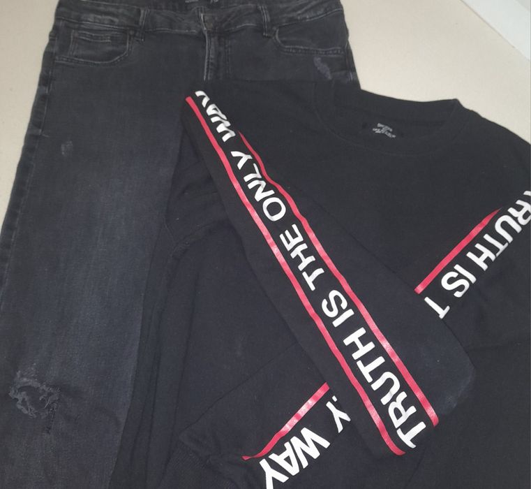 Jeans damskie Bershka +bluza Bershka