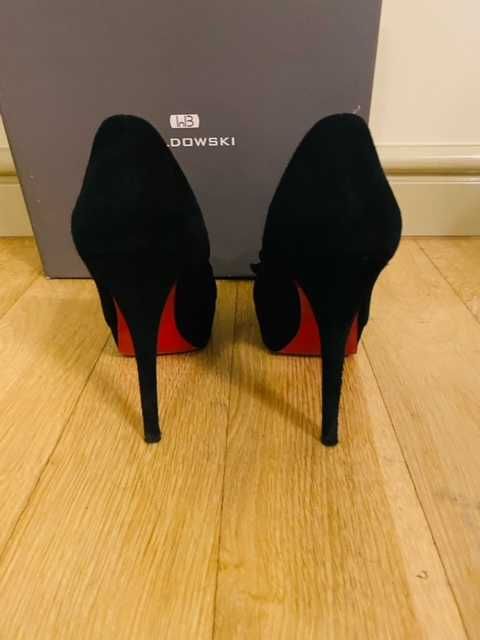 Buty czarne zamszowe szpilki BALDOWSKI - rozm. 36-37