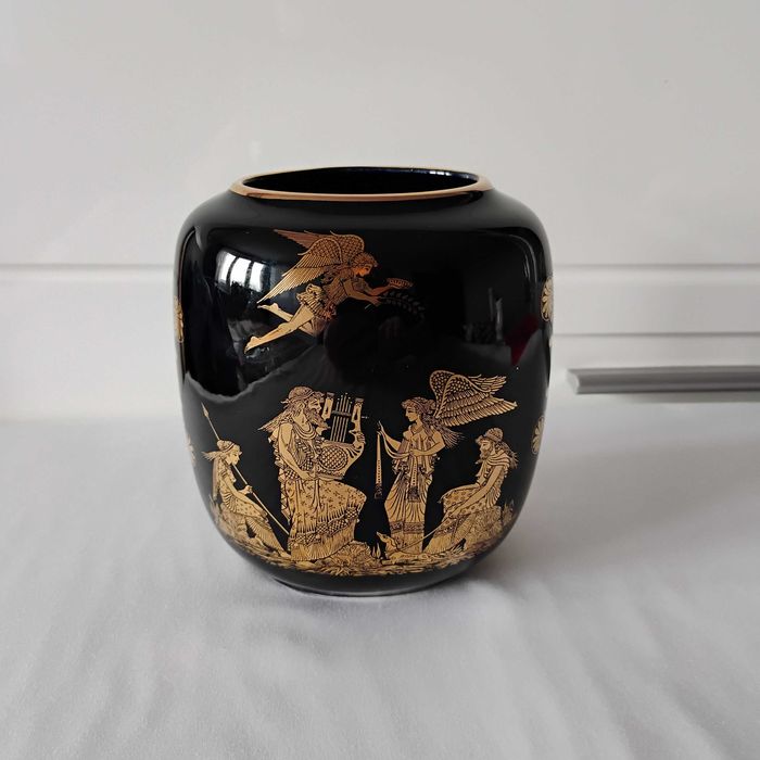 Wazon porcelanowy dekorowany 24K złotem KE Grecja