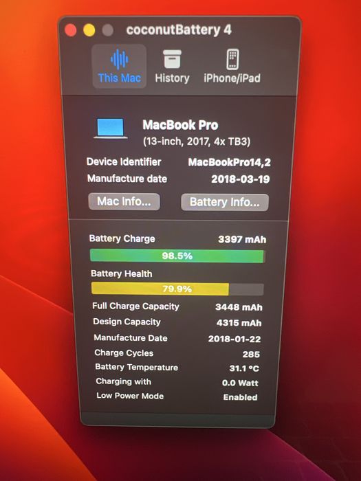 Macbook Pro 2017 13inch 16/512