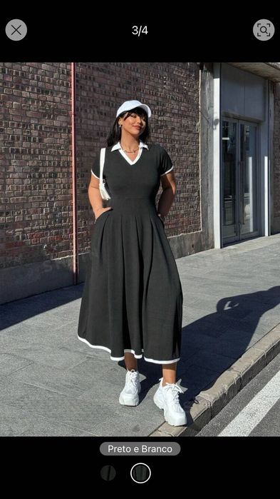 Vendo vestido preto e branco