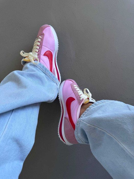 Кросівки Nike Cortez Pink/Red premium | Кроссовки Найк жіночі