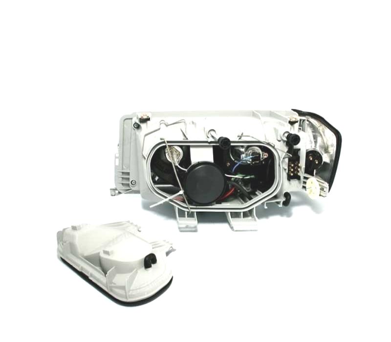 FARÓIS MERCEDES 190 W201 82-93 FUNDO CROMADO