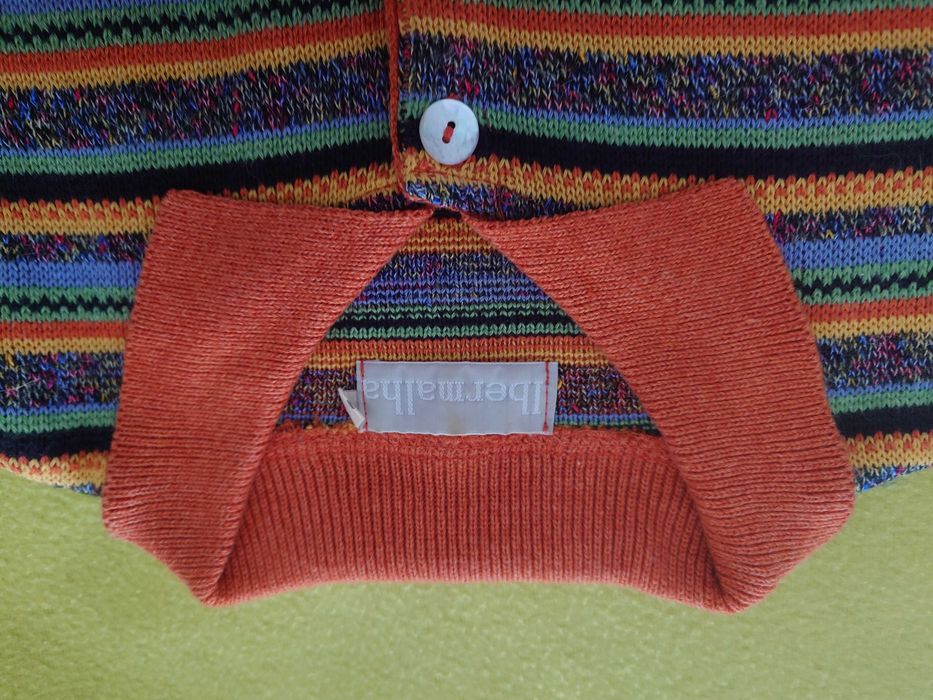 Casaco de riscas em linha de algodão