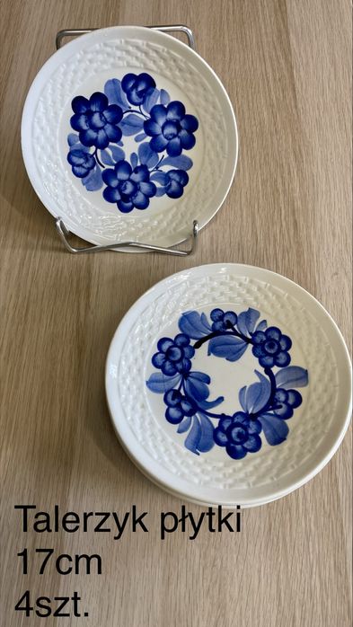 Talerzyki ZF Koło PRL fajans hand painted 17 cm — 4 szt.
