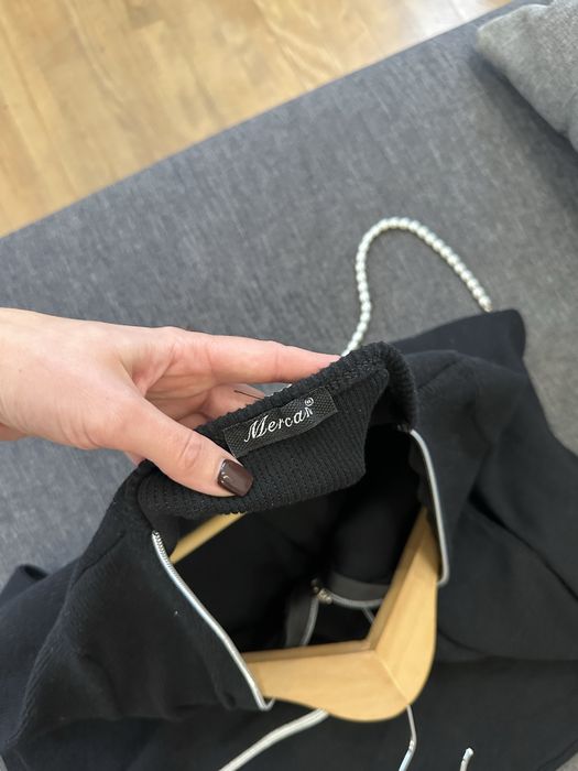 Чорне тепле міді плаття сукня в рубчик на замок S не H&M