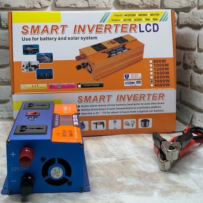 Преобразователь SMART с 12V/24V на 220V (3000W)инвертор автомобильный