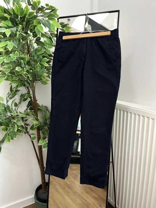 Massimo Dutti 38 10 M spodnie materiałowe slim elastyczne granatowe