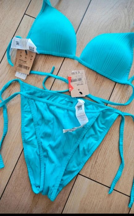 Turkusowy niebieski strój kąpielowy dwuczęściowy tezenis M 80B/ 75C