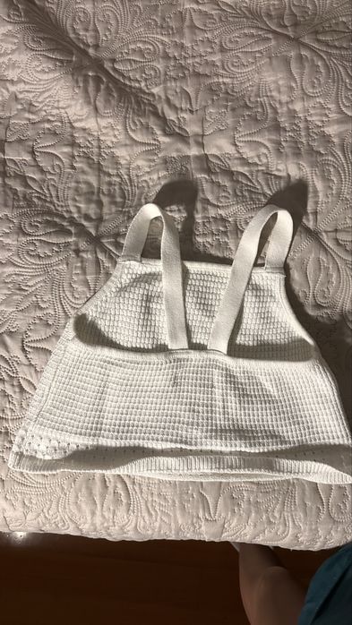 Top Crop de Malha / Crochet Branco