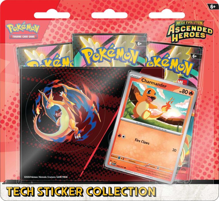 Pokemon TCG Charmander  ME  Ascended Heroes Tech Sticker NOWA PlanszON