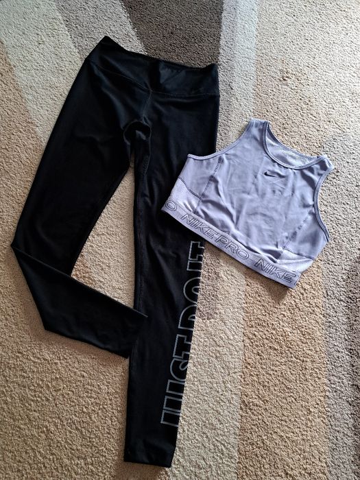 Komplet sportowy, set, zestaw legginsy i top Nike rozmiar S