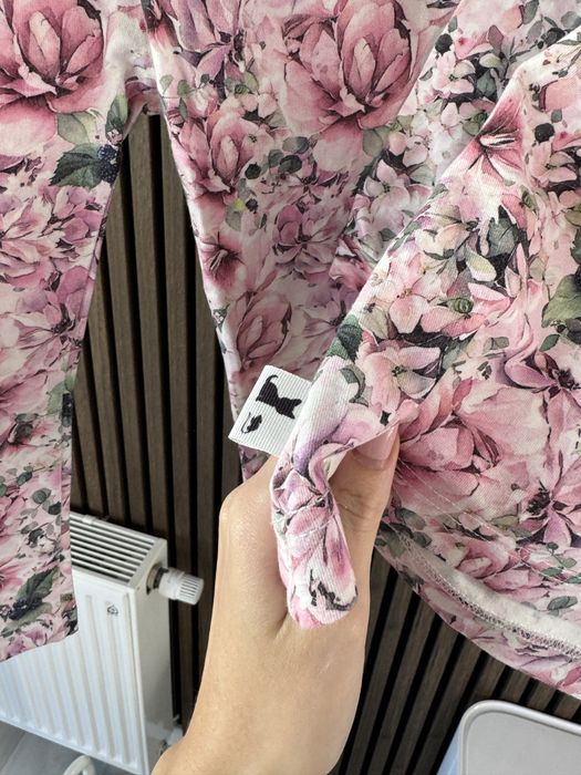 Nowy zestaw w kwiaty handmade bluzka i legginsy