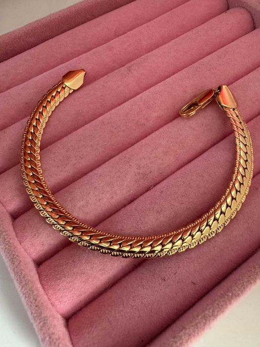 Bransoletka 18,5 cm stal nierdzewna elegancka pozłacana 18k b300