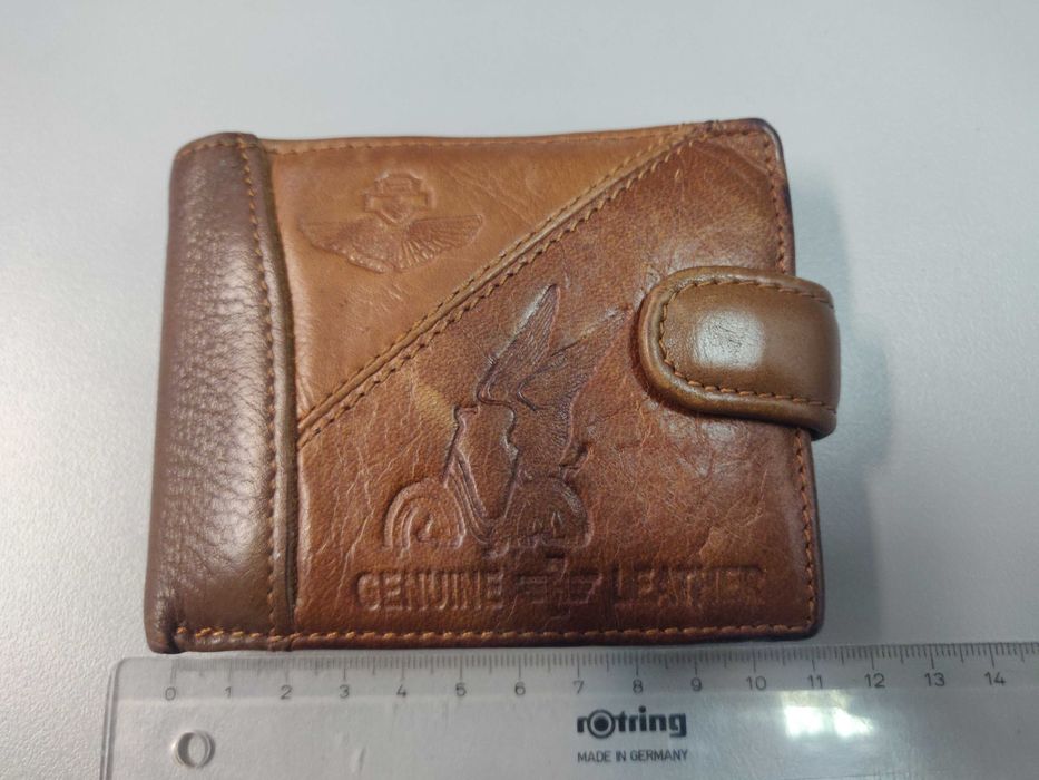 Porta Moedas Homem em Pele Genuína Vintage - Castanha