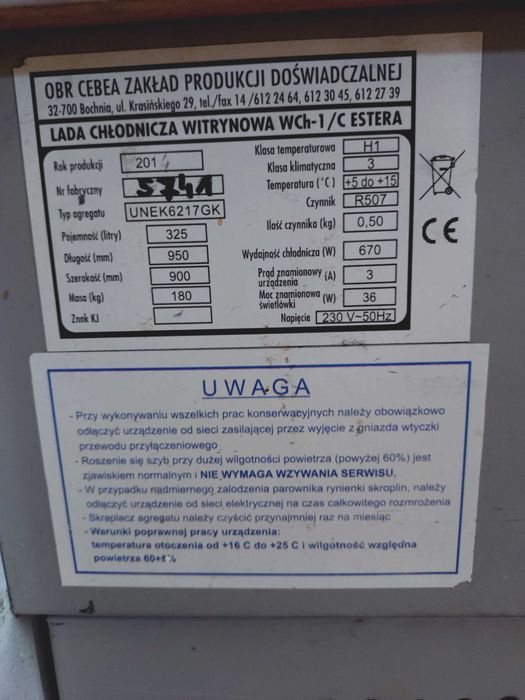 Witryna cukiernicza CEBEA ESTERA