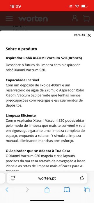 Aspirador Robô Xiaomi S20