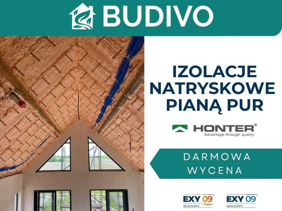 Ocieplenie poddasza stropu Piana PUR | Celuloza | BUDIVO  | Gwarancja