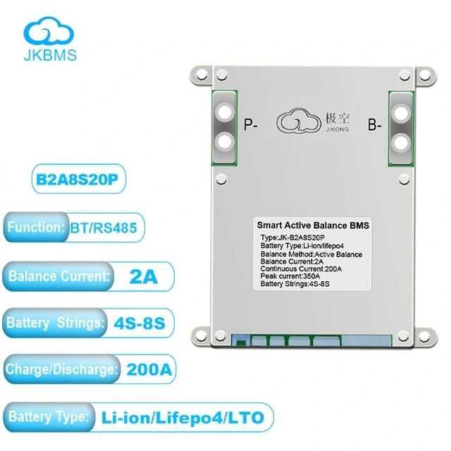 Jikong Smart BMS JK-B2A8S20P JK BMS 200A 3S-8S 2A Lifepo4 Li-ion