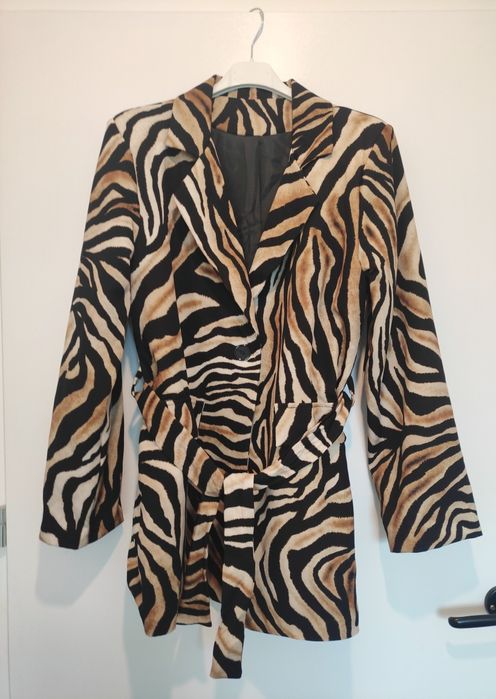 Marynarka z podszewką, zapinana na guzik, pasek