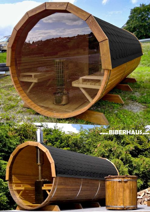SAUNA Ogrodowa 400 cm + OKNO 100% + PRZEDSIONEK + GRATIS Beczka / Wiata + Akcesoria