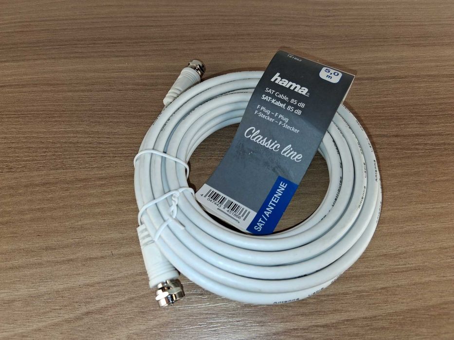 N045 Kabel SAT Hama Classic Line F-Plug 85 dB 5m Antenowy