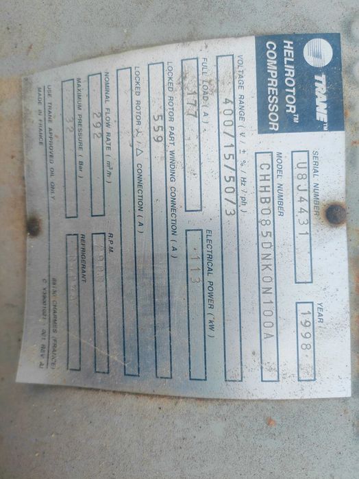 Sprężarka chłodnicza śrubowa Trane, Bitzer