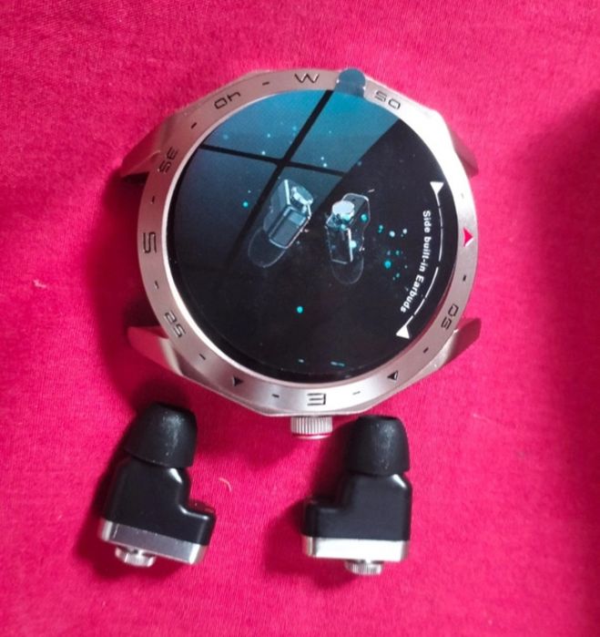 Smartwatch 2 em 1 c/ Fones Bluetooth (Novo - Amazon) - Bracelete Prata