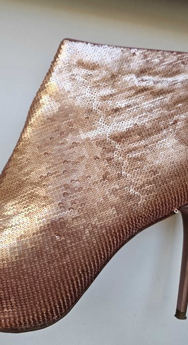 New Look botki cekiny rosegold roz 41