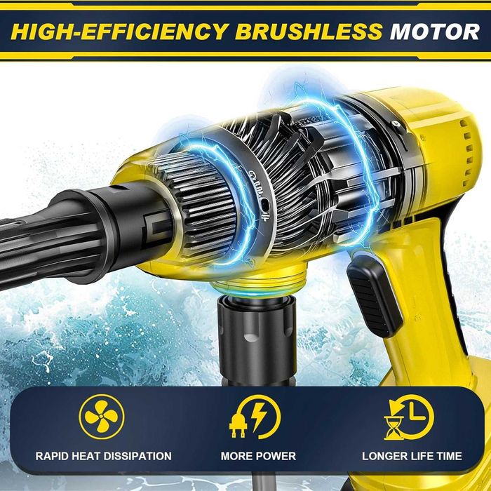 Akumulatorowa myjka wysokociśnieniowa 60bar, z 2 akumulatorami 4000mAh