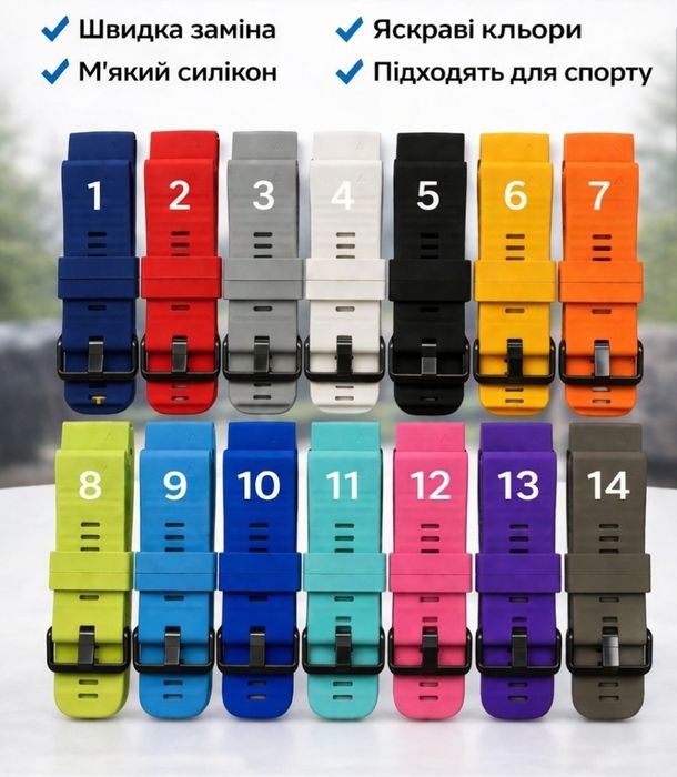 Ремінці  нейлонові ,силіконові Quick Fit для годинників  Garmin.