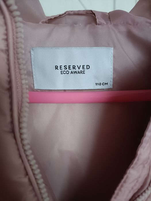 Kurtka Reserved przejściowa 110 pikowana kaptur  różowa