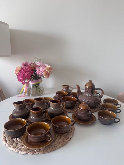 Zestaw ceramiczny „Niebieski Domek” 25 elementów zakład Mirostowice